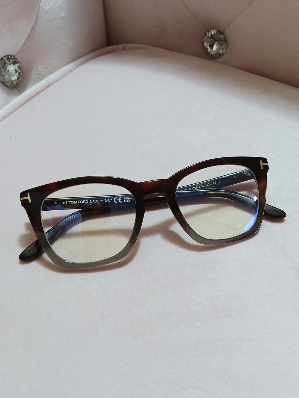 Tom Ford Tortoiseshell Dark Brown Square-Frame Glasses TF5736-B